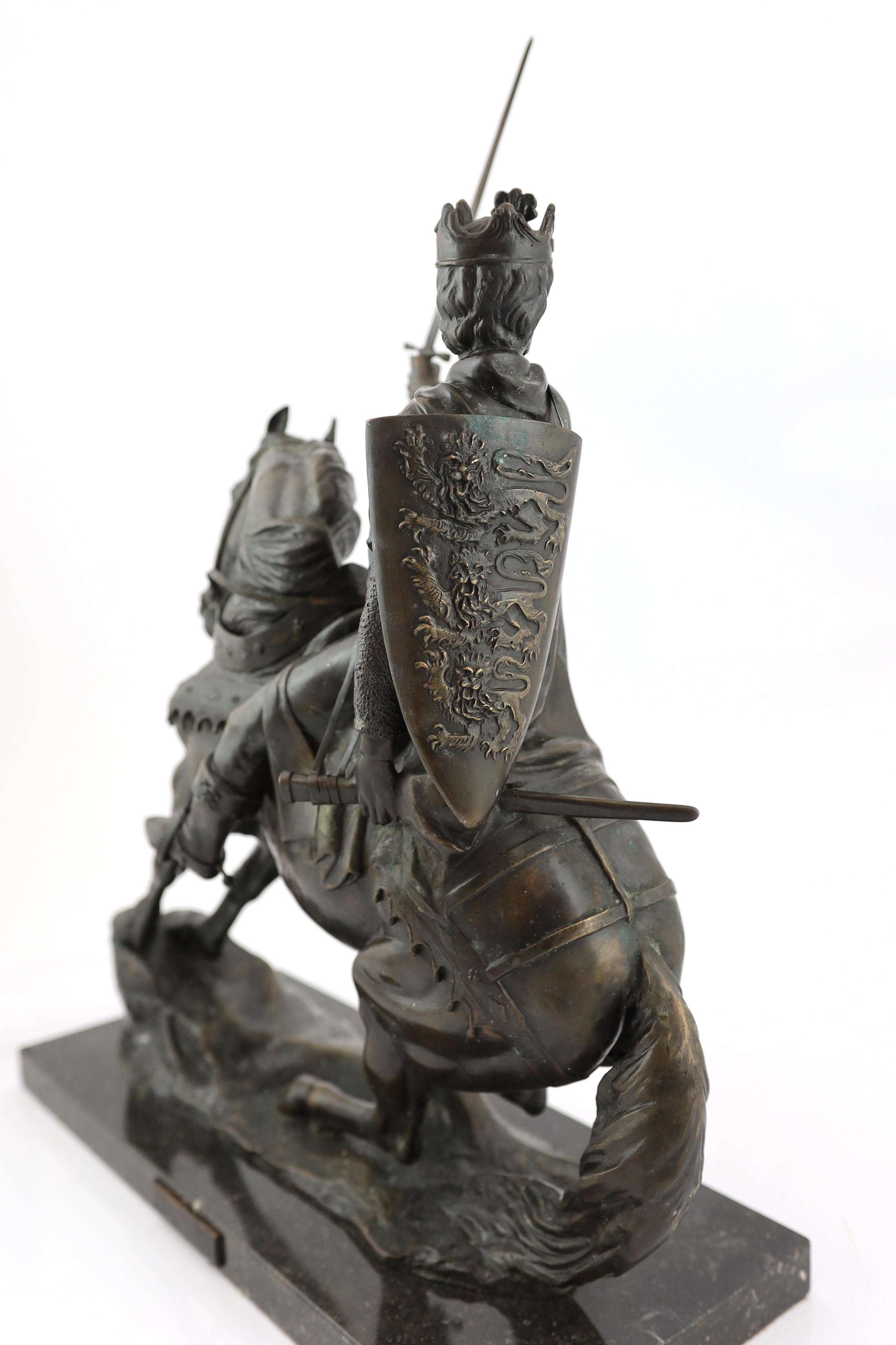 Bernard Winskill (d.1980), a Royal Worcester foundry bronze equestrian group Richard Coeur de Lion